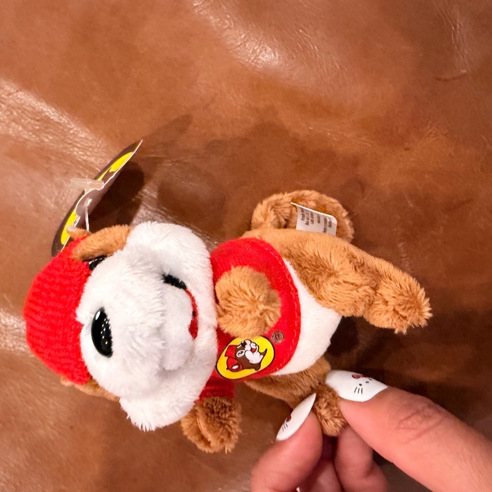 Bucees Keychain Cute Brown and Red Plush Toy
